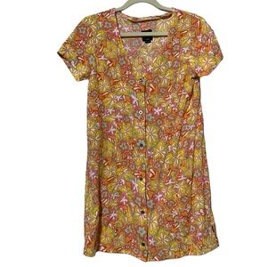 Vans Floral Mini Dress - Orange and Yellow